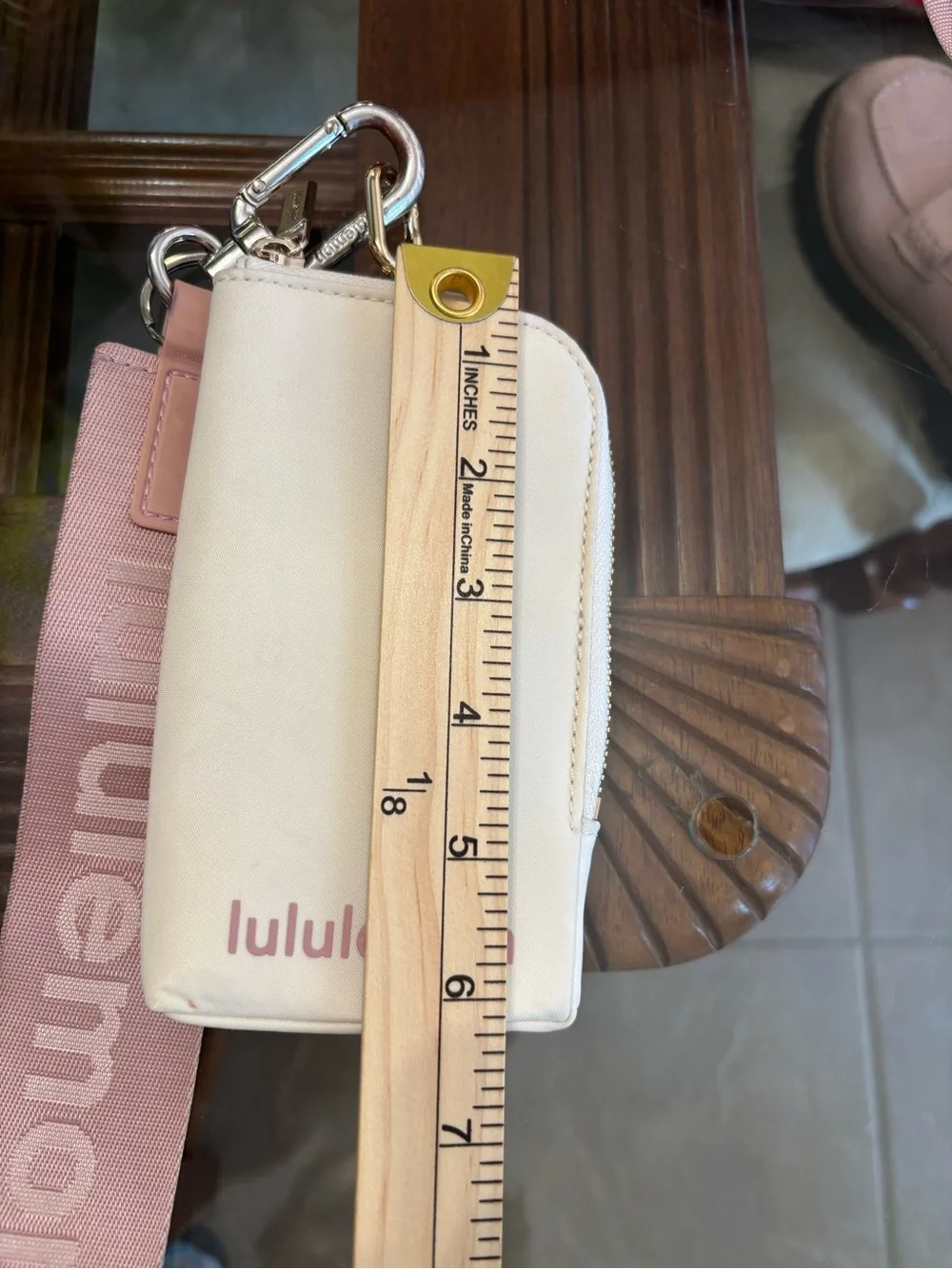 Lululemon Dual Pouch Wristlet Wallet Cream Blue 2 Piece Set